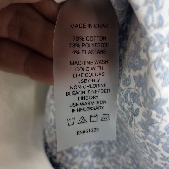 Court & Rowe Blue Sweet Ditsy Fields Print Floral Button Up Shirt - Picture 10 of 11